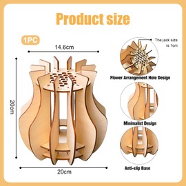 FloralGrace Wooden Puzzle Vase for Flowers, Ideal for Home and Office Decoration, Flower Lover's Wooden Stand for Roses, Cherry Blossoms, Sunflowers, Tulips, Daffodils