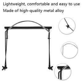 Soporte de armónica Soporte de cuello de armónica de metal ajustable de 24 orificios con soporte de cuello de goma Soporte de armónica(Negro)