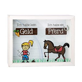 GILDE MDF Money Box Horse Money Box 22 x 4.2 x 17 cm White