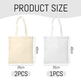 MAXQUU 4-Piece Canvas Tote Bag, Simple And Versatile Shopping Bag, Foldable And Environmentally Friendly Bag, Suitable For Diy Canvas Bag Modification.