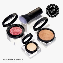 Laura Geller Daily Routine: Natural Finish Full Face Kit (4 PC) - Color: Golden Medium