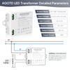 AGOTD LED Transformer 12 V 1 A 12 W Flicker-Free