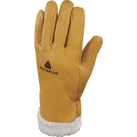 Delta Plus Leather Gloves – Glove for Cold Flower Beef Lining Yellow Size 8