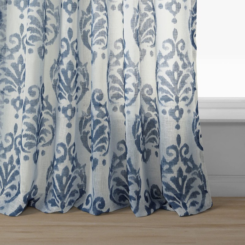 HPD Half Price Drapes SHCH-PS18042-84 Printed Faux Linen Sheer Curtain