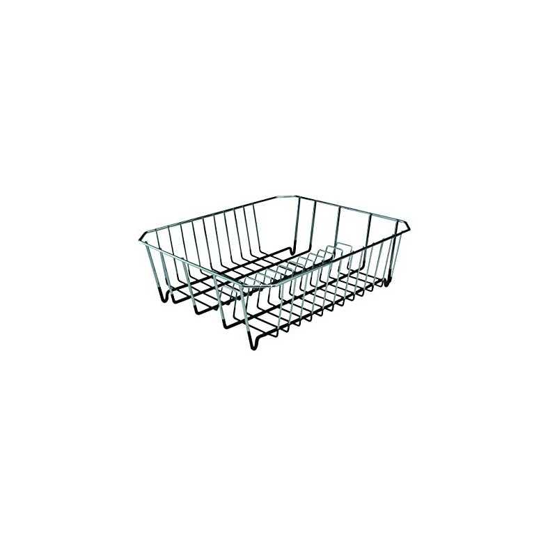 APOLLO Chrome Rectangular Dish Drainer with cutlery holder, 364x314x120 mm