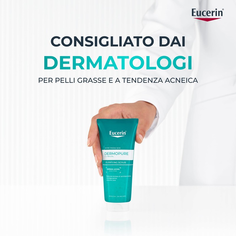 Eucerin DermoPure Clinical Scrub Purificante 100 ml, Scrub viso e