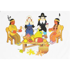 Half a Donkey Happy Thanksgiving - Large Cotton Tea Towel