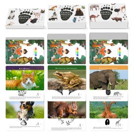 MEROCO Wild Animal Games de 3 años en adelante, juegos de tarjetas flash de animales, juego de pistas de animales a juego, juguetes de aprendizaje preescolar para 3 años, juego de 3 unidades