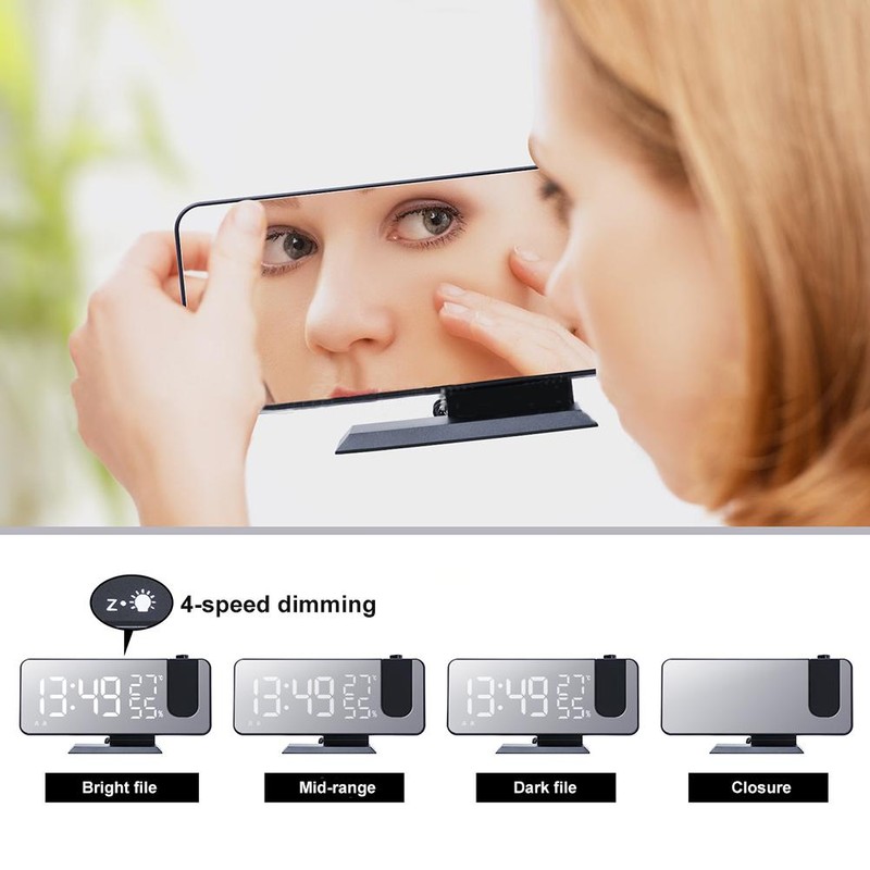 LED Digital Alarm Clock with Temperature and Humidity Display Desktop