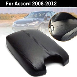 Lucky Seven Black Leather Suture Console Armrest Lid Cover fits for 2012 2011 2010 2009 2008 Honda Accord Center Console Cover Lid,Console Lid Armrest Cover