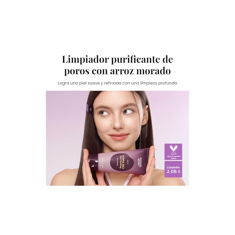 EQQUALBERRY Limpiador Facial 2 en 1 Mascarilla de Arcilla 130