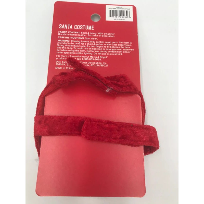 Merry & Bright Santa Reptile Costume For Bearded Dragons