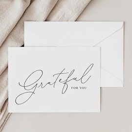 ThreeKin - Tarjetas de agradecimiento con sobres, paquete de 25 tarjetas plegadas de 3.5 x 5 pulgadas para bodas, negocios, vacaciones, graduaciones y