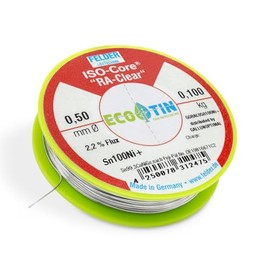 by FELDER Soldering Wire Sn100Ni+ for Stronger Oxidized Soldering Points | 0.5 mm | 100 g Spool | Lead-Free with 2.2% Flux RA-Clear | REM1 | for Electronics, Cables and Electrical Applications
