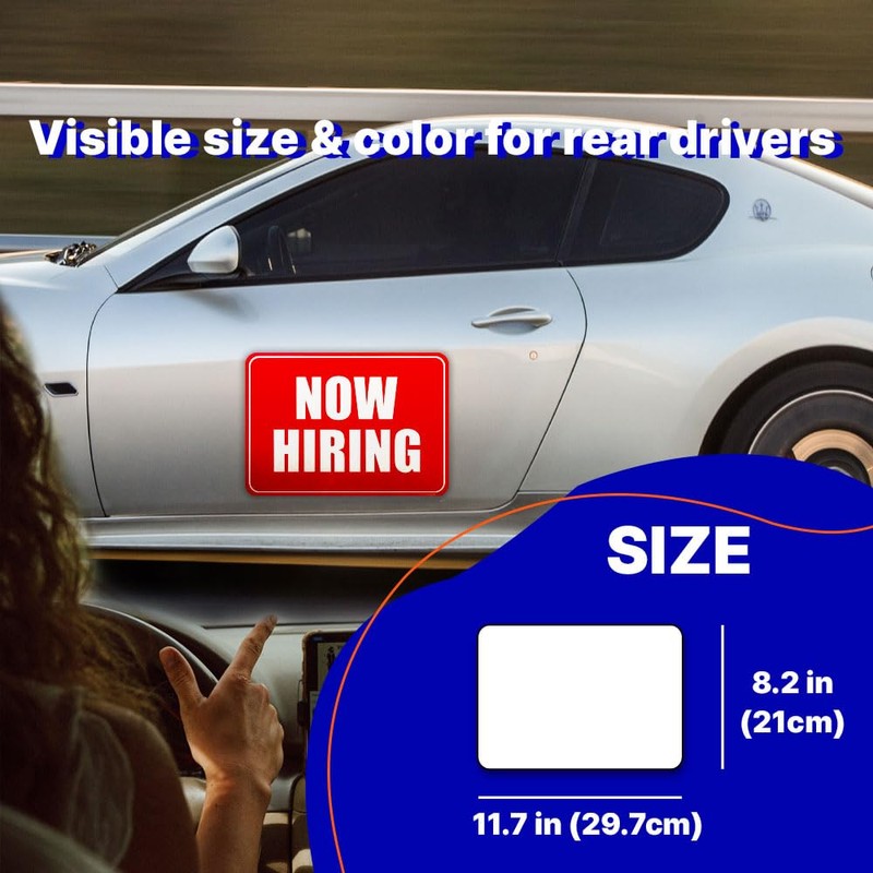 GEEKBEAR Now Hiring Car Magnet (2 Pack) - 11.7 x