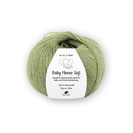 Pro Lana Baby Merino Soft 25 g Unparalleled Wellbeing and a Delicate Feeling on Baby Skin, Colour: 067 - Khaki