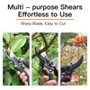 Bypass Pruning Shears, Sharp Precision-Ground Steel Blade, Rust-Resistant Coating, Clippers