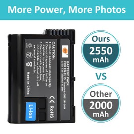 DSTE EN-EL15 EN-EL15B EN-EL15C Battery + DC113 Travel and Car Charger Compatible with Nikon Z6II Z7II Z8 1 V1 Z5 Z6 Z7 D500 D600 D780 D800 D850 D800E D810A D750 D7000 D7100 D610 D7200 Camera