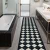 Lahome Checkered Washable 2x12 Runners for Hallways Non Slip, Black
