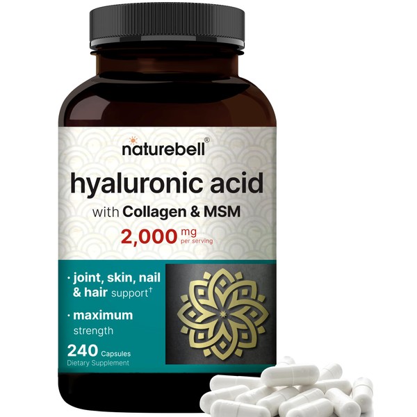 NatureBell Hyaluronic Acid Supplements 2,000 mg | 240 Capsules, with