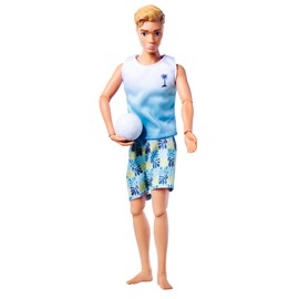 Simba 105733662 Steffi Love Beach, Kevin in Swimming Trunks with T-Shirt and Vollyball, Fully Movable, 30 cm Toy Doll, from 3 Years
