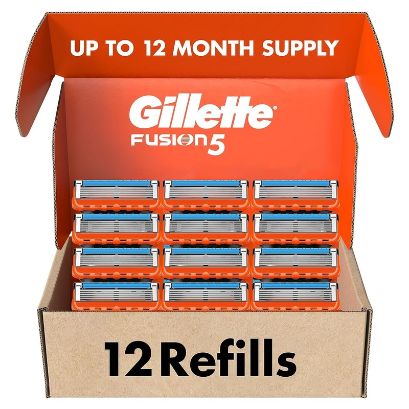 Gillette Fusion5 Mens Razor Blade Refills, 12 Count, Lubrastrip for