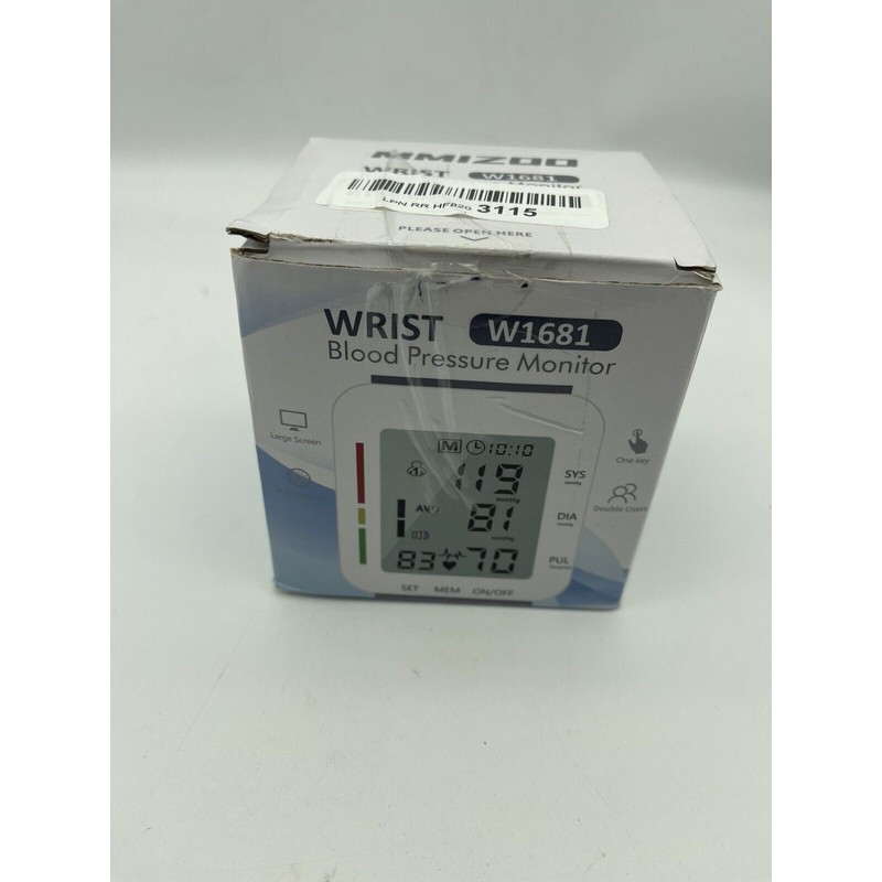 MMIZOO W1681 Electronic Blood Pressure Wrist Monitor with Case -