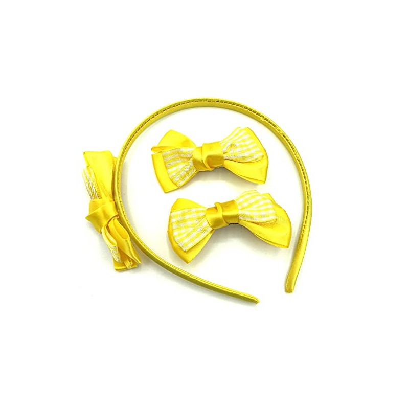 Aliceband Girls Bow Headband and Clip Set - School Hair