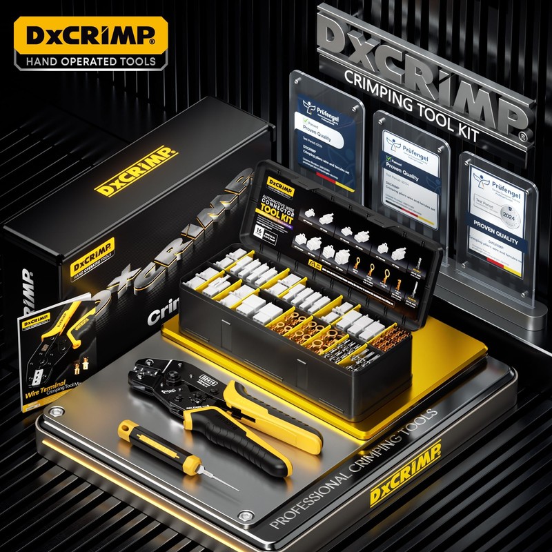 DxCRIMP 2.8 mm Automotive Connector Crimping Tool Kit, 2/3/4/6/9-Pin Male