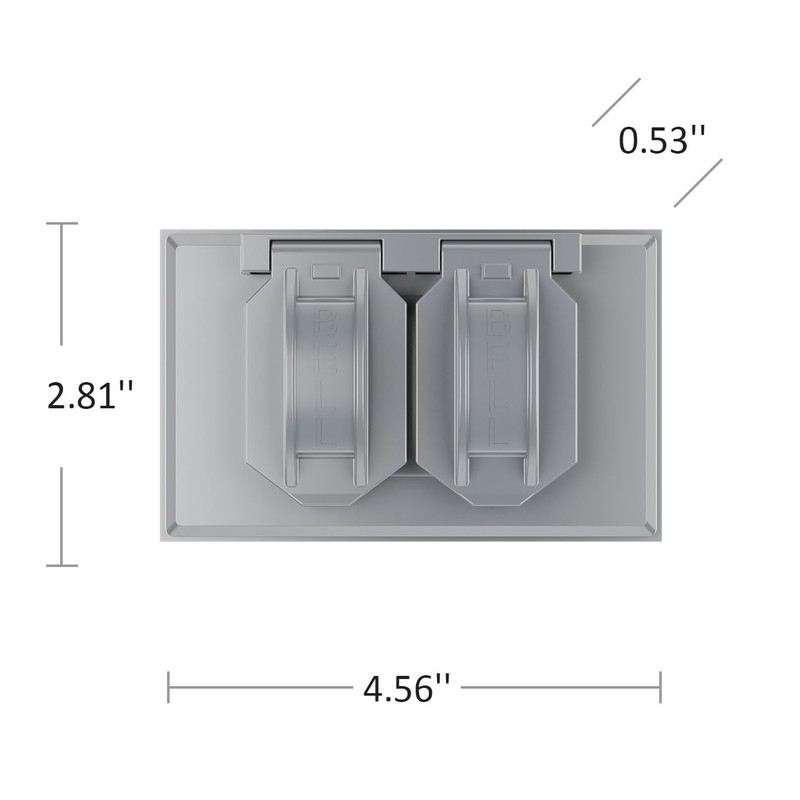 Hubbell-Bell 5180-0 1-Gang Horizontal Weatherproof Cover, Device Mount Flip Cover,