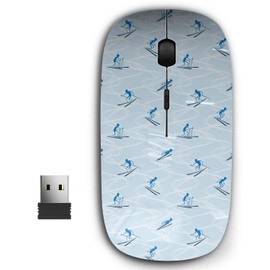 2.4G Ergonomic Portable USB Wireless Mouse for PC, Laptop, Computer, Notebook with Nano Receiver ( Skiers Ski )