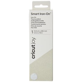 Cricut Joy Smart Glitter Iron On | White | 48 cm (19 ft) | Heat Transfer Vinyl Roll (HTV) | For use with Cricut Joy