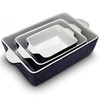 NutriChef 3-Piece Ceramic Casserole Dishes for Oven - Heavy Duty
