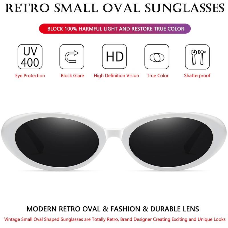 AIEYEZO - anteojos de sol ovaladas retro para mujer, estilo