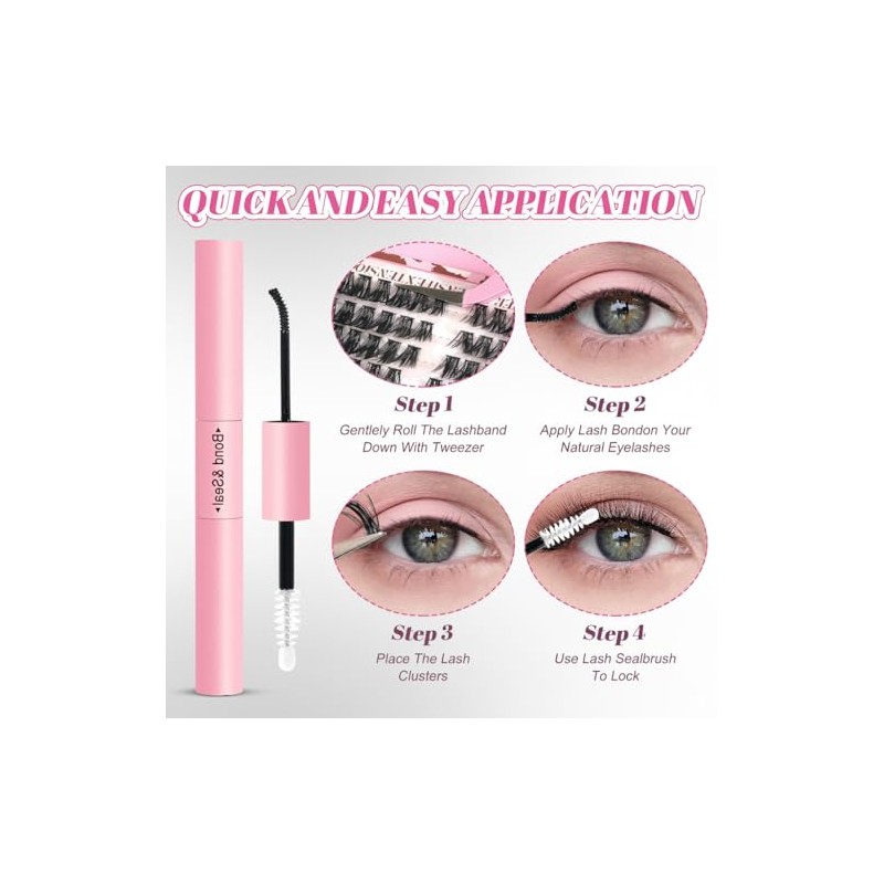 Lash Clusters Kit, Natural 560 Pcs Cluster Eyelash Extensions Kit