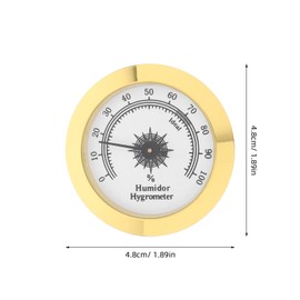 Cabilock Analogue Hygrometer for Tea Boxes Metal Alloy Housing Round Moisture Meter