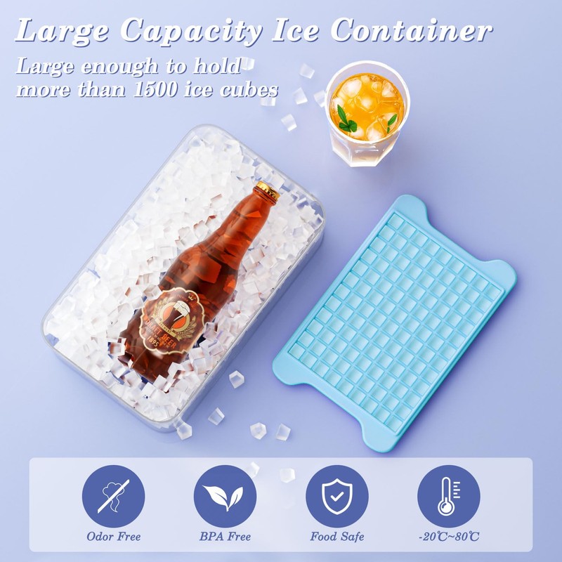 Mini Ice Cube Tray for Freezer: GGUW Nugget Ice Cube