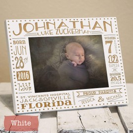 Collage Birth Announcement Picture Frame Engraved with Baby Stats - Newborn Baby Gift - Gift for New Parents - Nursery Picture Frame - Nursery Decor - Gift for New Grandparents