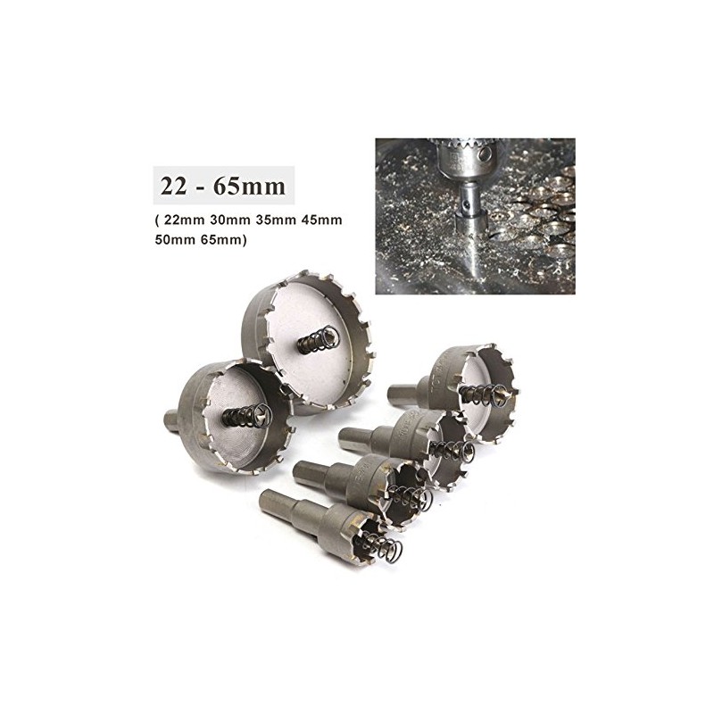 HSS Hole Saw Set, 4EVERHOPE 6 Pcs/Set Tooth Cutter Drill