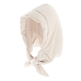 Winter Down Hood Hat Hooded Scarf Hat Extra Warm Tie Under Chin for Women Girls, Creamy White 6 7/8-7 1/8