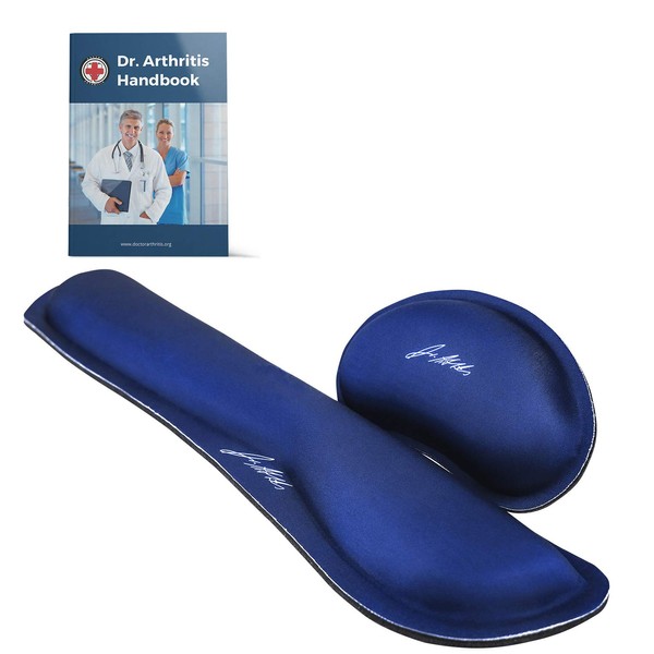 Doctor Developed Ergonomic Wrist Rest for Mouse & Keyboard and Perfect for Good Wrist Health, Posture & Joint Conditions by Dr Arthritis - Blue