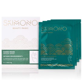 SKIMONO Intense Nourishment+ Hand Mask, Intensive Moisturising Bio-Cellulose Treatment Gloves, with Shea Butte Perfect Pamper Gifts for Women, 4 count (Pack of 4)