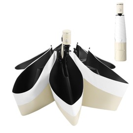 Best Anser Parasol, Memory Shape, Completely Blackout, 100% UV Protection, Heat Insulation, For Both Sunny and Rainy Weather, Shape Memory, Folding Umbrella, Lightweight 9.8 oz (258 g), Two Tone Yellow, 6 Ribs, Compact Storage, Women's, Men's