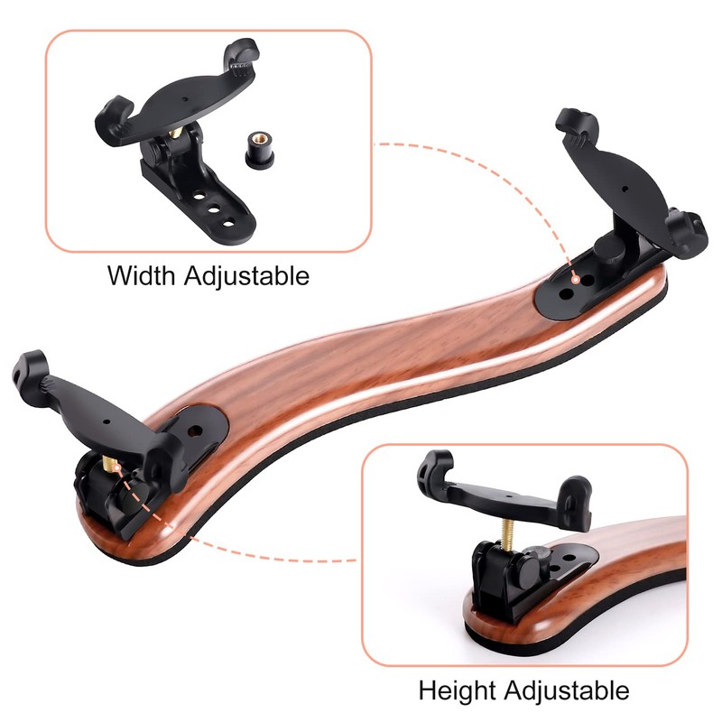Fansjoy Violin Shoulder Rest for 3/4 and 4/4 Violin, Wood