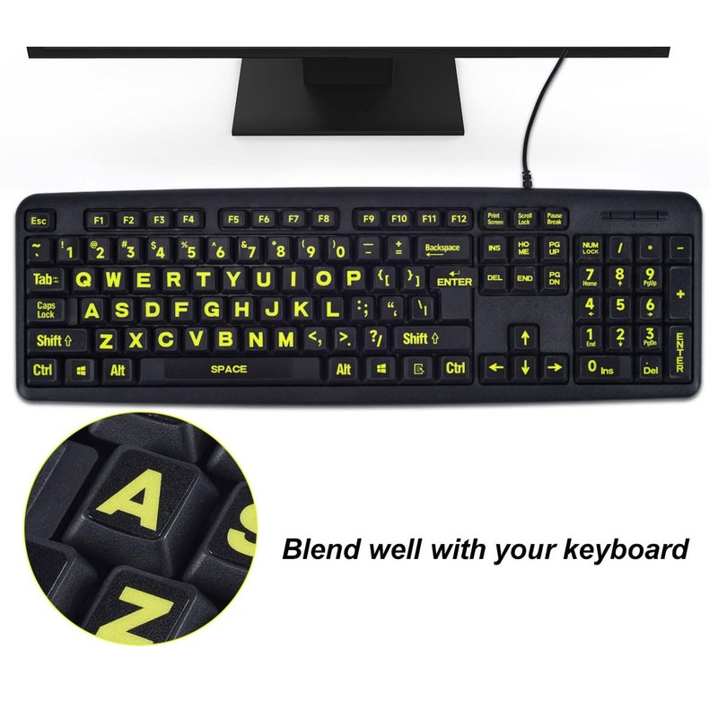 Universal English Large Lettering Keyboard Stickers for PC Computer Laptop