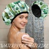 Zewurtuw Luxury Shower Cap Terry Cloth Lined EVA Waterproof Reusable