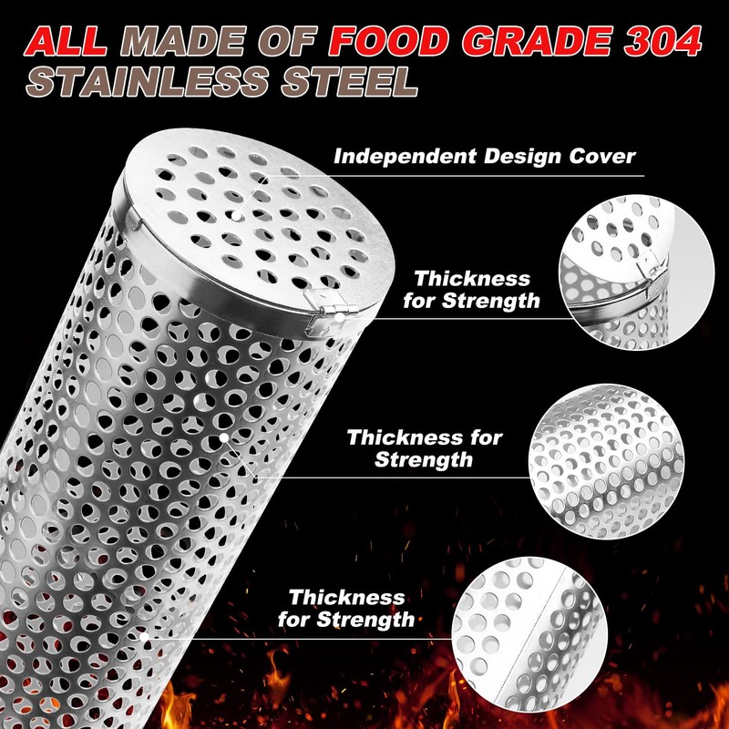 BBQ Net Tube - 2 Pack Rolling BBQ Basket, Quadratisches