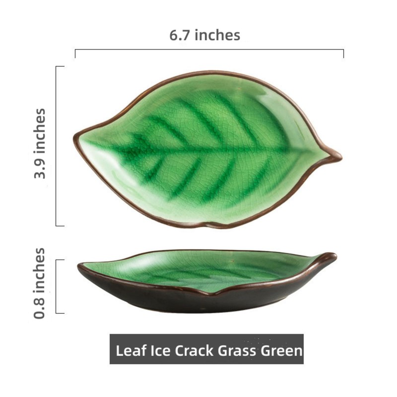 Ceramic Spoon Rest for Stove Top, Ice Cracks Leaf Cute