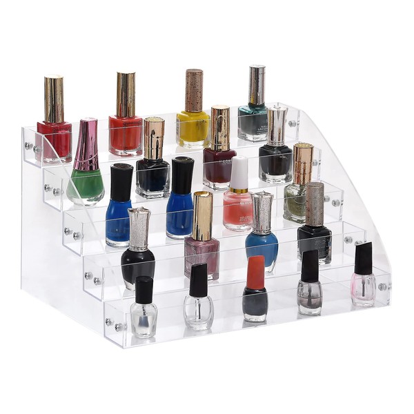 Clear Nail Polish Display Holder Organizer, Yebeauty 5 Layers Acrylic