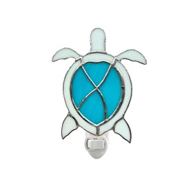 CHEZBABY Stained Glass Night Light Plug into Wall Accent Nightlight Lamp Decorative for Hallway Bedroom Kitchen Home Decor(Turtle)